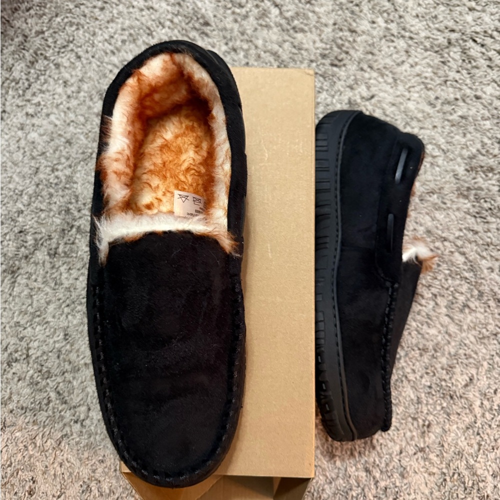 Amazon Men's Black Loafers with Warm Lining